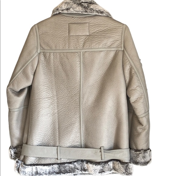 BCBG Generation Women’s Metallic Sherpha Heavyweight Faux Fur Gray Coat Small - Picture 9 of 11